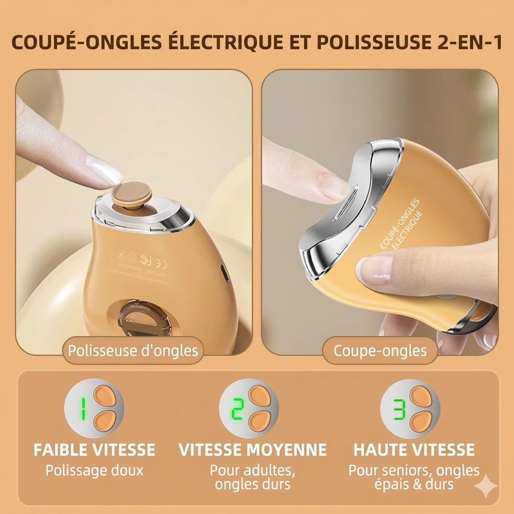 Coupe Ongles Électrique avec Lime Intégrée