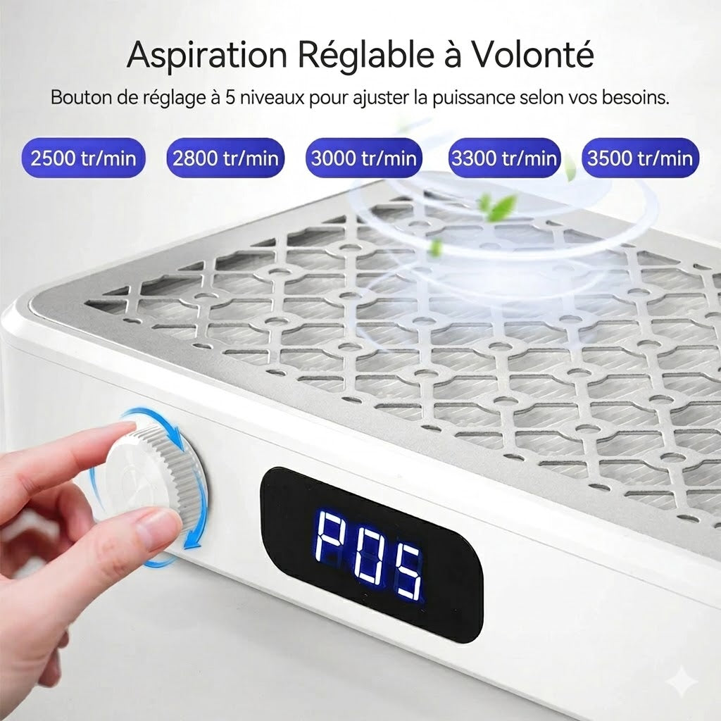 Aspirateur à Ongles Professionnel Double Ventilateur Puissant
