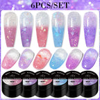 Kit 6 Gel Vernis Semi-Permanent Pailleté Encapsulé
