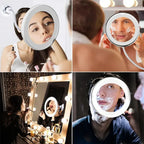 Miroir Lumineux Grossissant x10 Mural à Ventouse