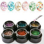 Kit 6 Vernis Gel Fleurs Séchées Encapsulé