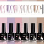 Kit 6 Vernis Semi Permanent Nacré Pailleté Encapsulé