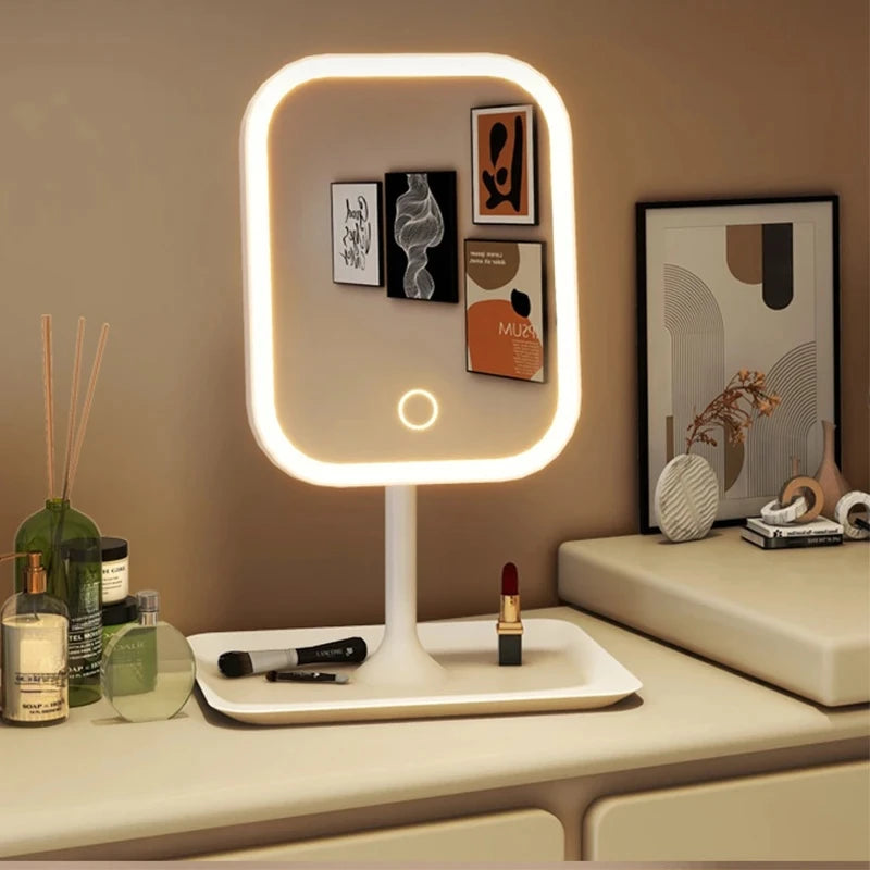 Miroir Carré Arrondi avec Bordure LED