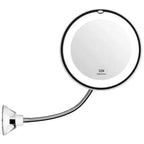 Miroir Lumineux Grossissant x10 Mural à Ventouse