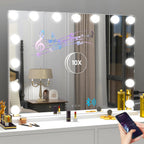 Miroir Maquillage Lumineux Musical Hollywood x1 & Grossissant x10