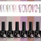 Kit 6 Vernis Semi Permanent Nacré Pailleté Encapsulé
