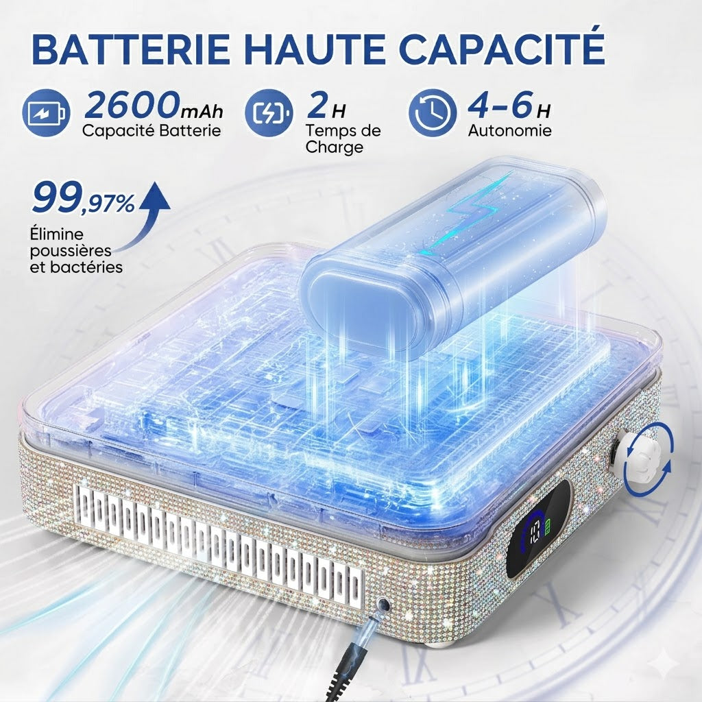 Aspirateur Poussière Ongles Professionnel Design Strass