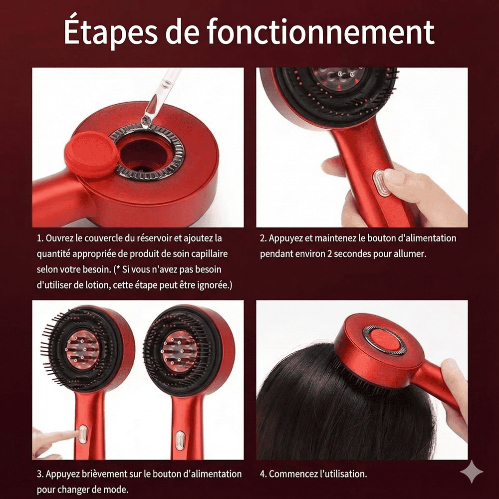 Brosse Led EMS Repousse Cheveux