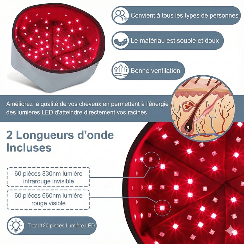 Casque Led Cheveux Chapeau