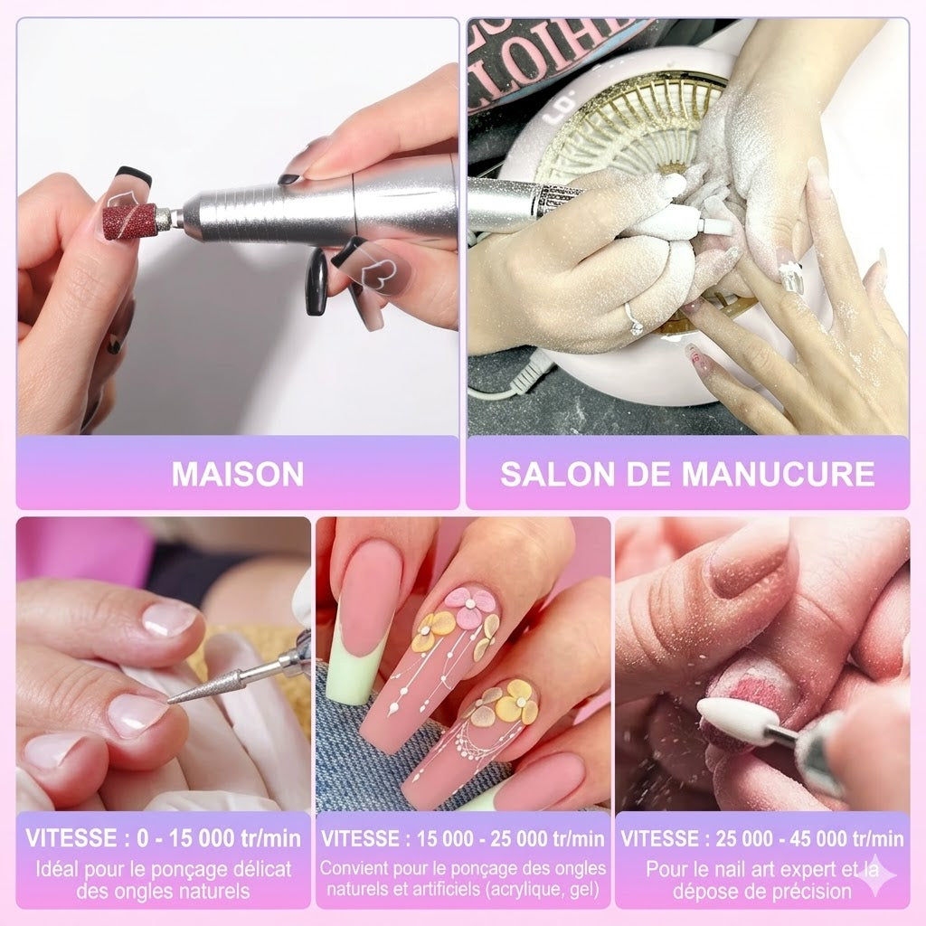 Ponceuse Ongle Professionnelle Sans Fil Portable