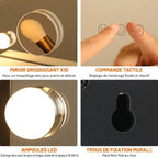 Miroir Maquillage Lumineux Musical Hollywood x1 & Grossissant x10