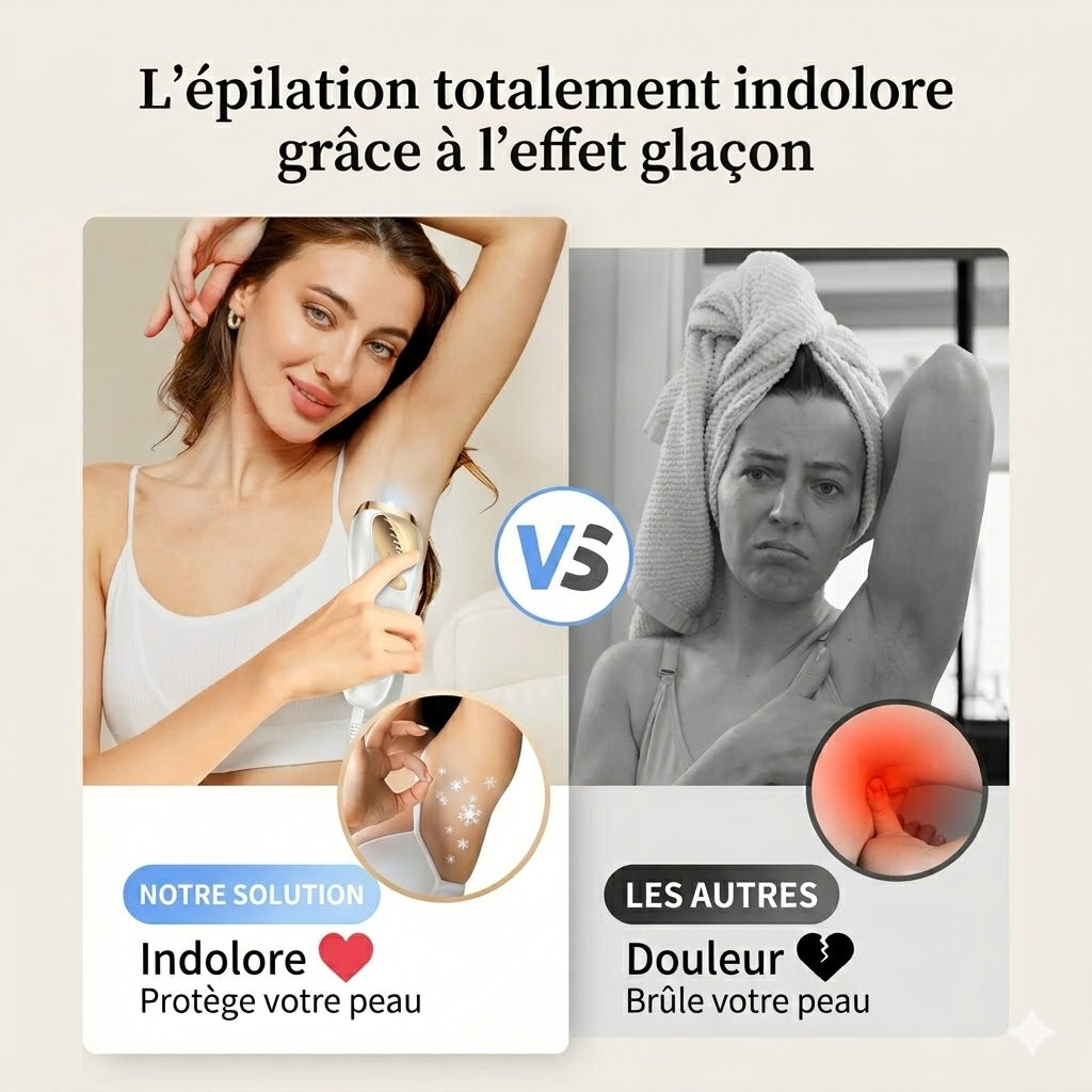 Épilateur Lumière Pulsée avec Effet Froid