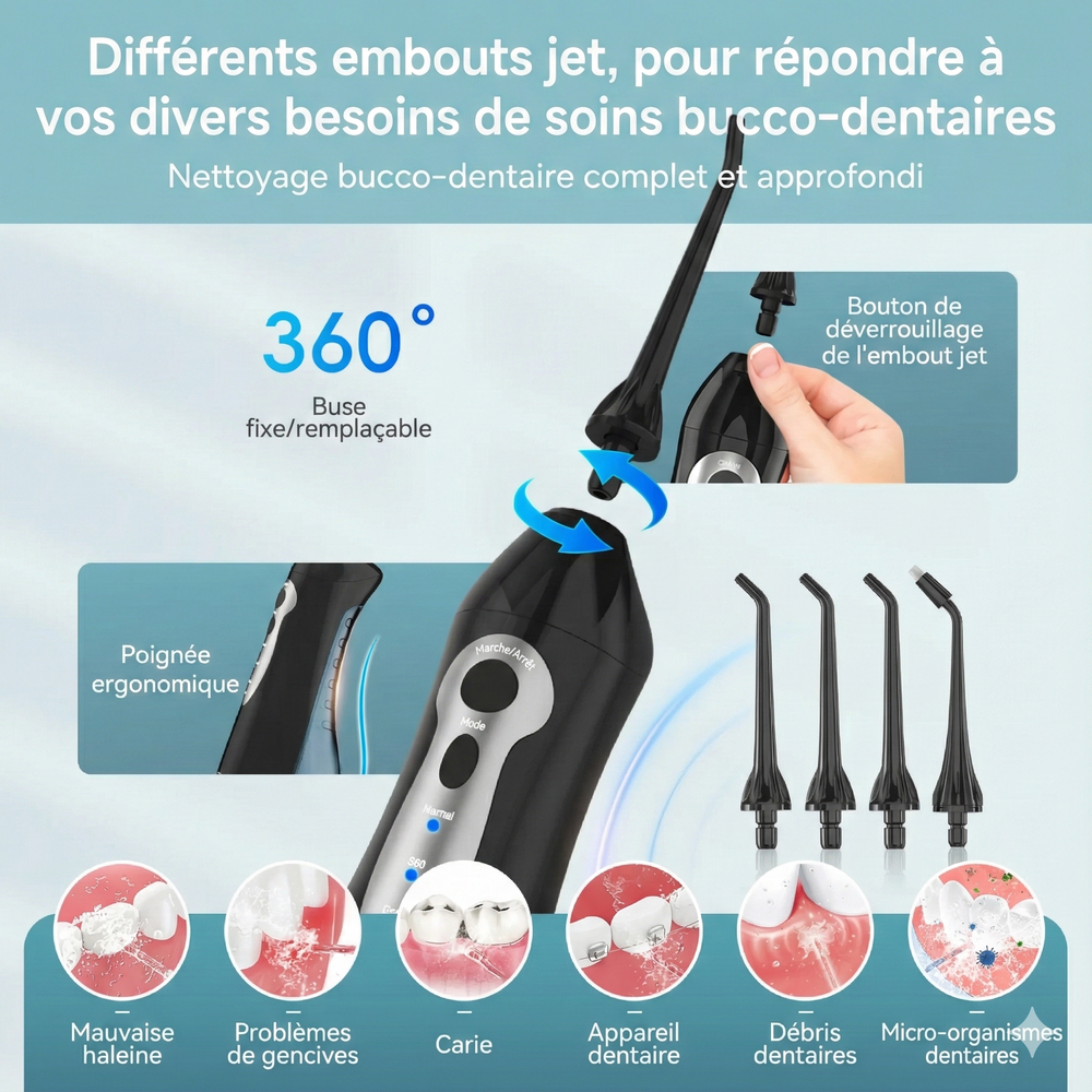 Hydropropulseur Jet Dentaire Sans Fil