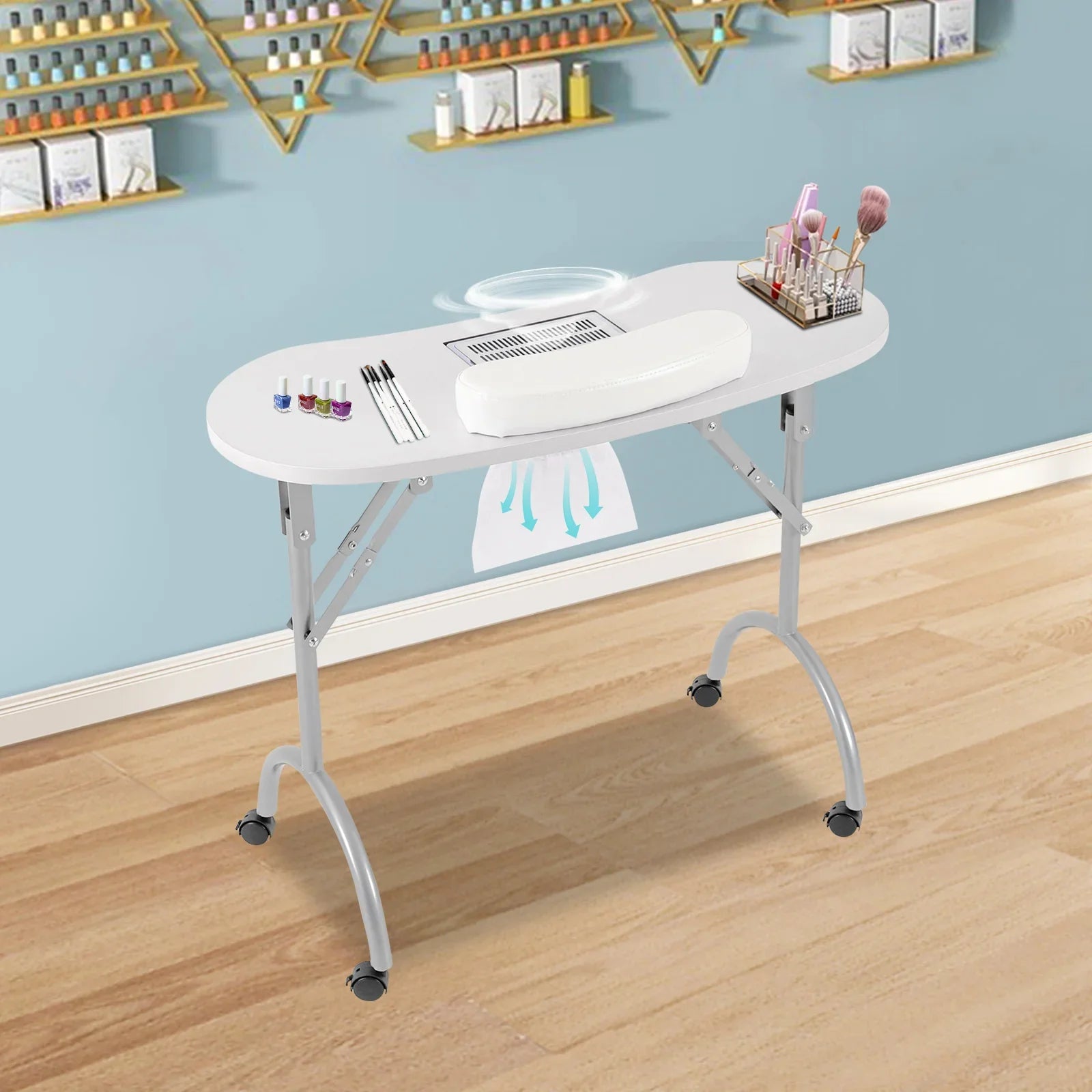 Table Manucure Pliante avec Aspirateur