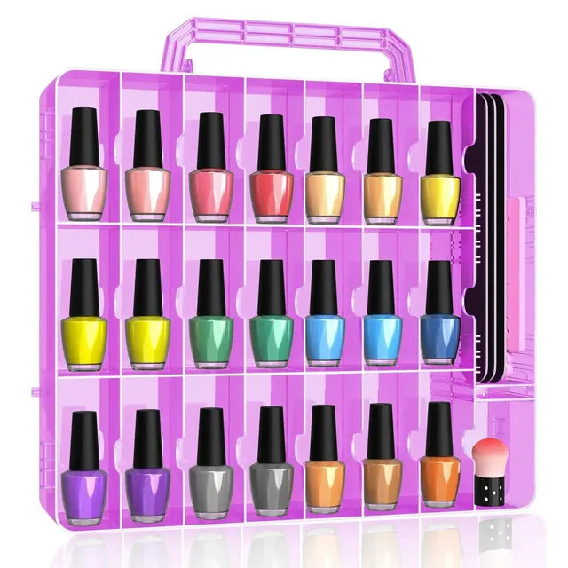 Mallette de Transport Transparente pour Vernis à Ongle