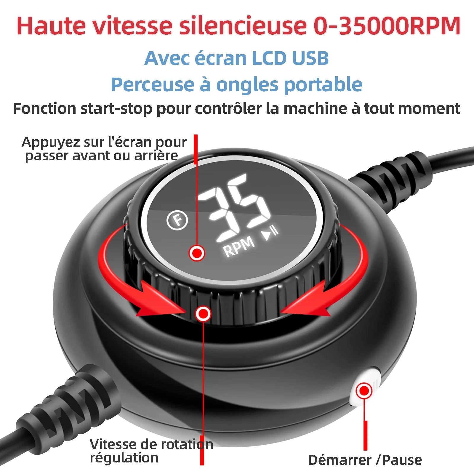 Ponceuse Ongle Professionnelle Sans Fil