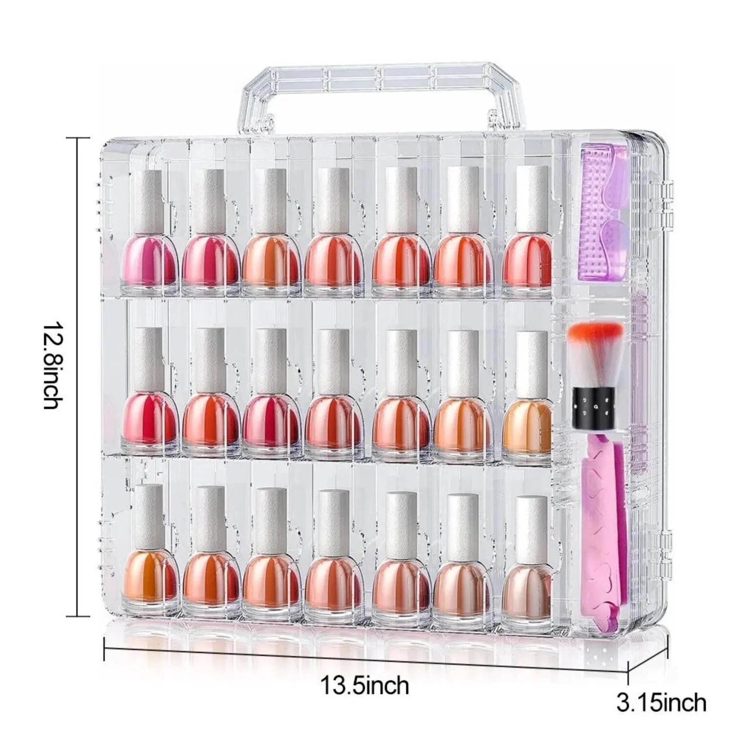 Mallette de Transport Transparente pour Vernis à Ongle