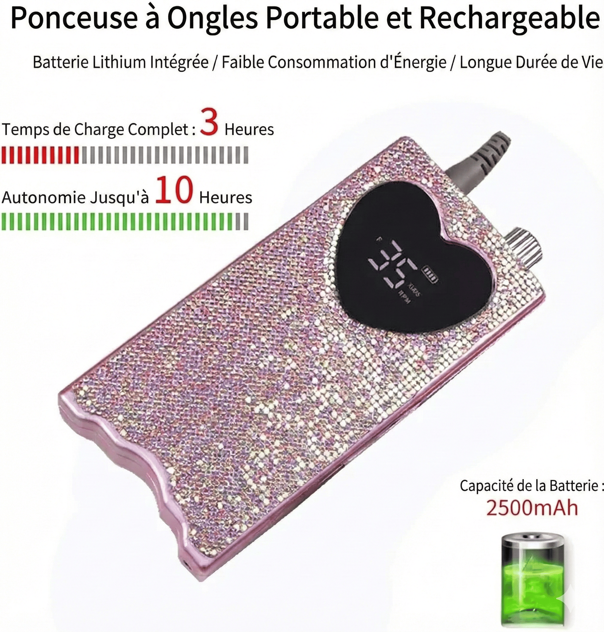 Kit Ponceuse Ongle & Lampe UV