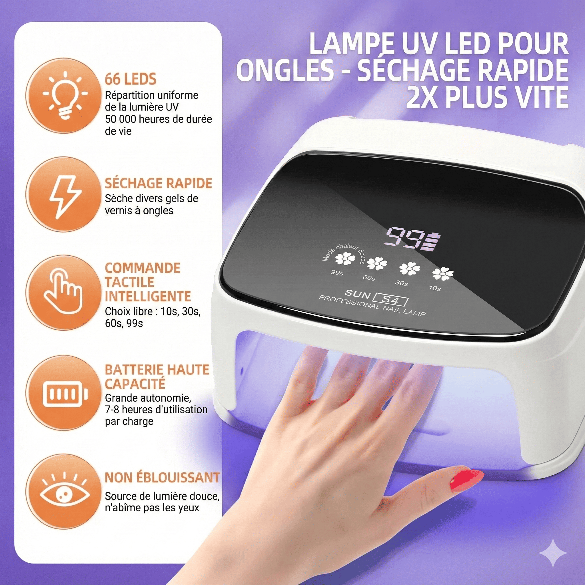 Lampe UV LED Manucure Puissante 288W