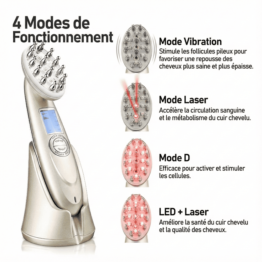 Peigne Multifonction LED EMS Cheveux