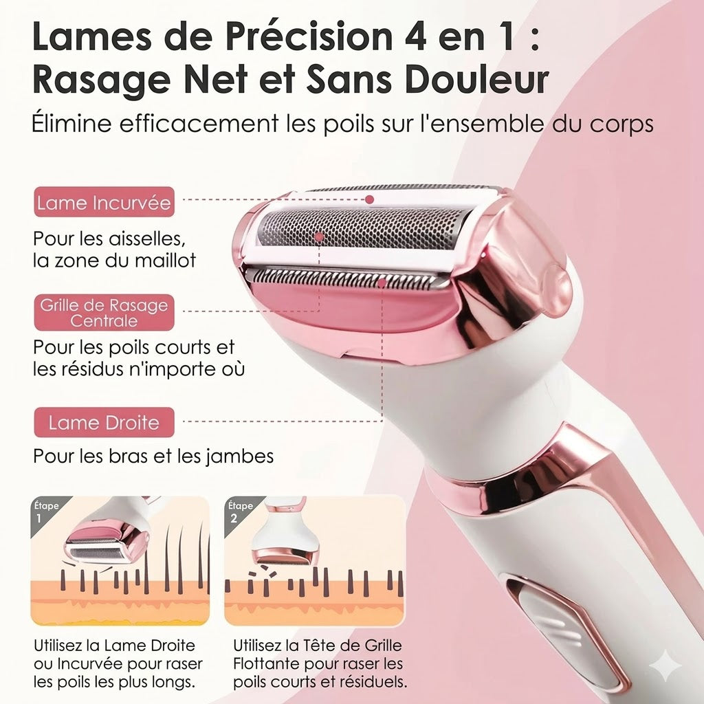 Rasoir Électrique Multifonction Intime Femme