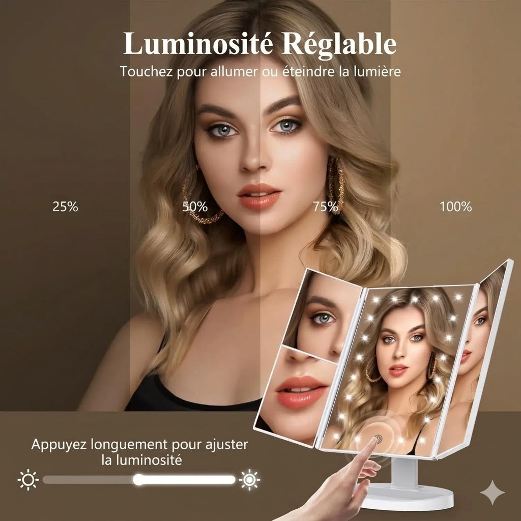 Miroir Triptyque Lumineux