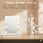 Miroir de Maquillage Style Hollywood avec Ampoules LED