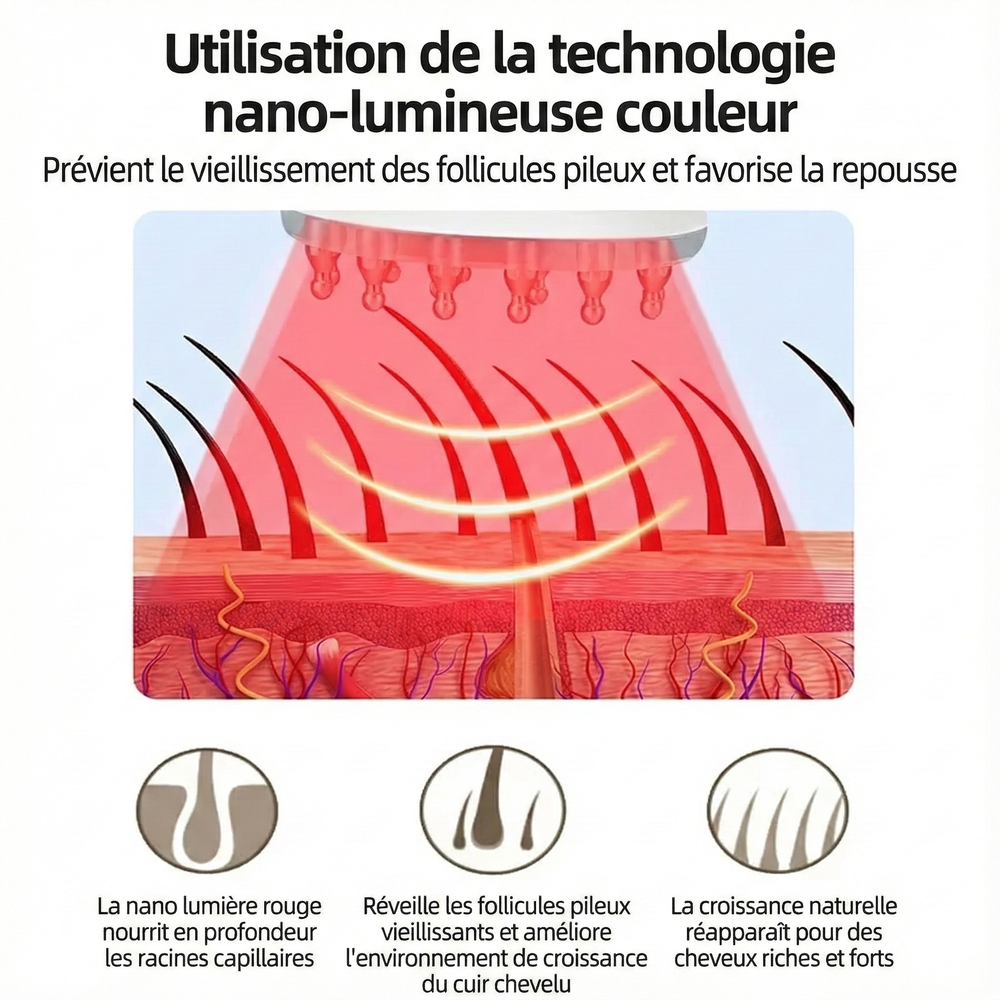 Peigne Multifonction LED EMS Cheveux