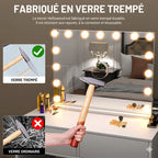 Miroir Maquillage Lumineux Musical Hollywood x1 & Grossissant x10